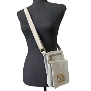 Triple Tree canvas crossbody shoulder bag purse gray adjustable